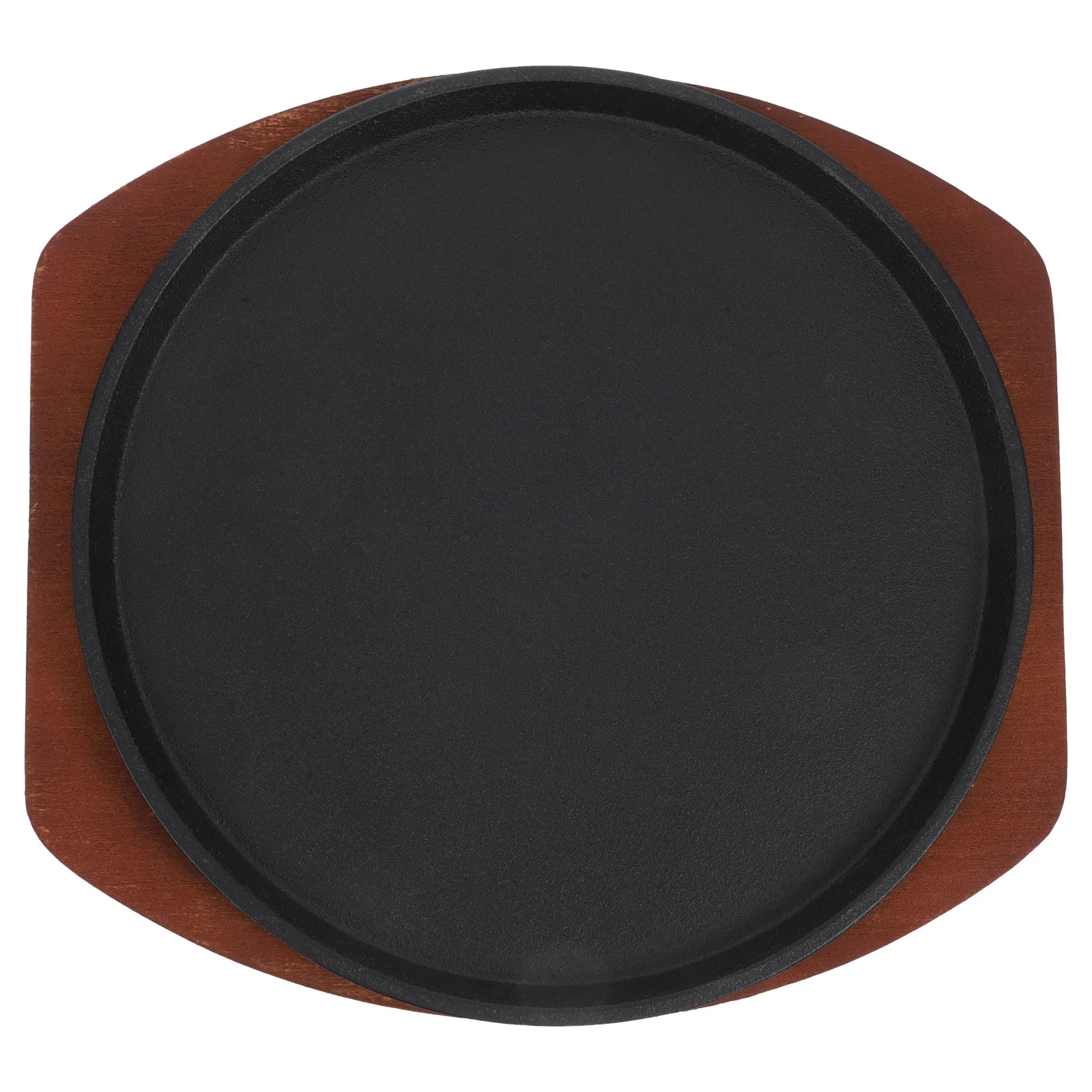 

1 set Cast Iron Steak Pan Dual Handle Iron Plate Even Heating Grilling Pan Outdoor Barbecue Cooking Grill Plate Kitchen