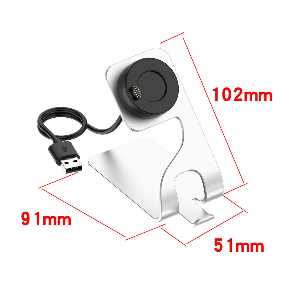 قاعدة شحن معدنية لغارمين فينيكس ، كابل شحن ، سلك حامل ، غريزة 2 ، Vivoactive 3 ، 4 ، 4S ، Venu 2 ، 2S ، 7 ، 7X ، 7X ، 5 ، 5X Plus ، 6 ، 6X ، 6s