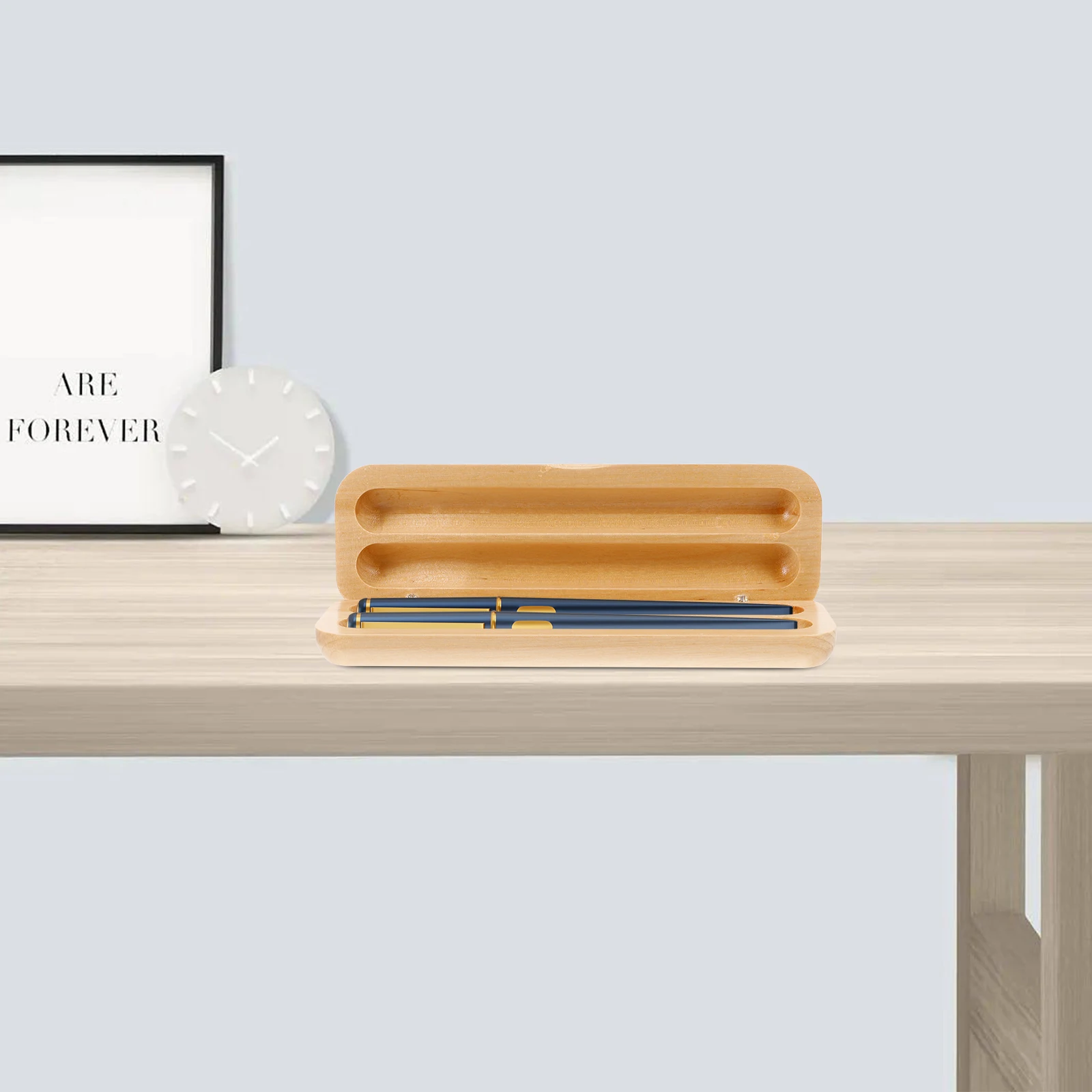 

Maple Pen Case Set Stationery Organizers Large Capacity Solid Wood Storage Display