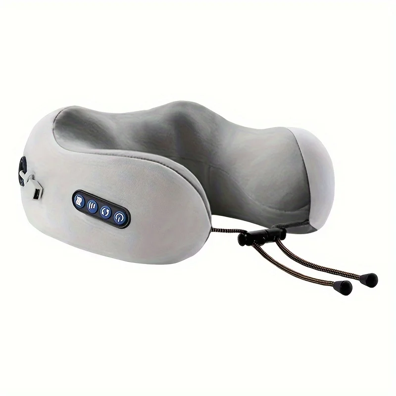 Ultiem reisnekkussen met stimulator - Kalmerende stimulator, therapeutische warmte, ergonomisch traagschuim voor verlichting van nekpijn, advertentie