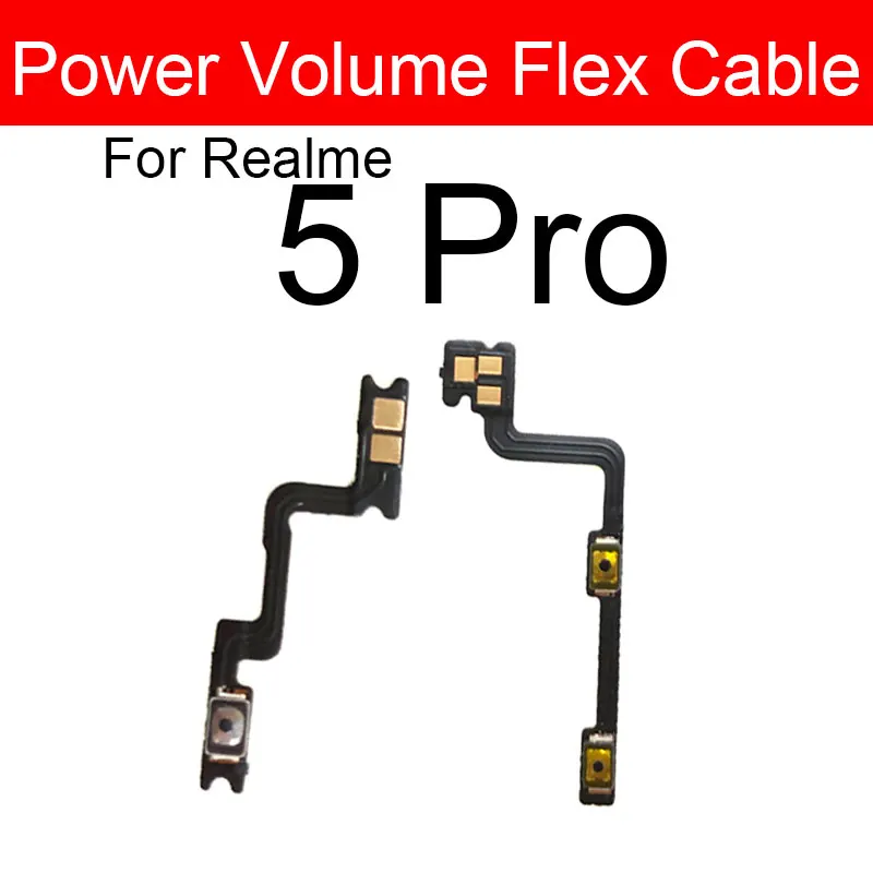 For Oppo Realme 3 3i 3Pro 5 5i 5S 5Pro Power Volume Side Key Button Flex Ribbon Power Volume Flex Cable Repair Parts