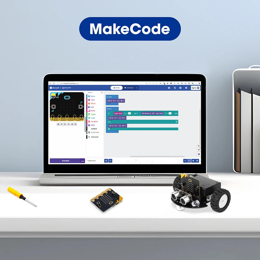 ACEBOTT Smart Robot Car Kit for BBC Micro:bit STEM Science Kits Coding Robots