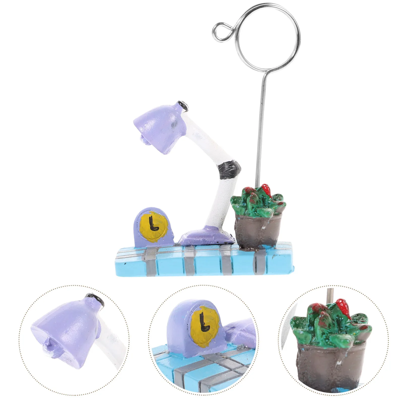 Succulent Plants Microlandschaft Memo Clip Photo Holder Desktop Document Stand for Office Cards Messages