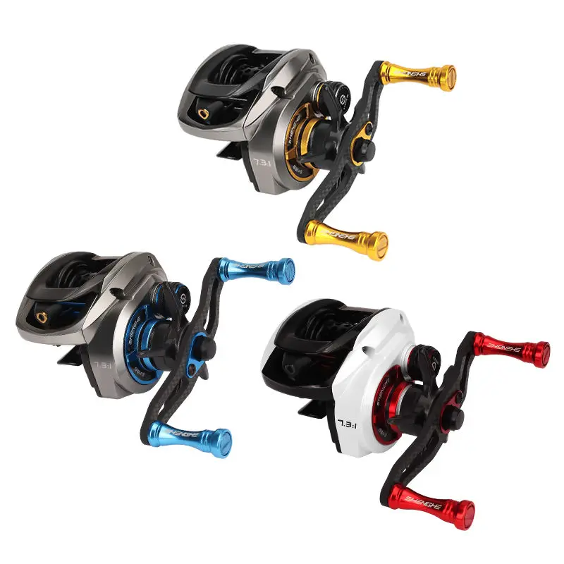 SHENGHE-Baitcasting Fishing Reel, Bait Finesse System, Ultralight, Max Drag 7.3, High Speed, Alarm Loading Force, 129G, 4kg