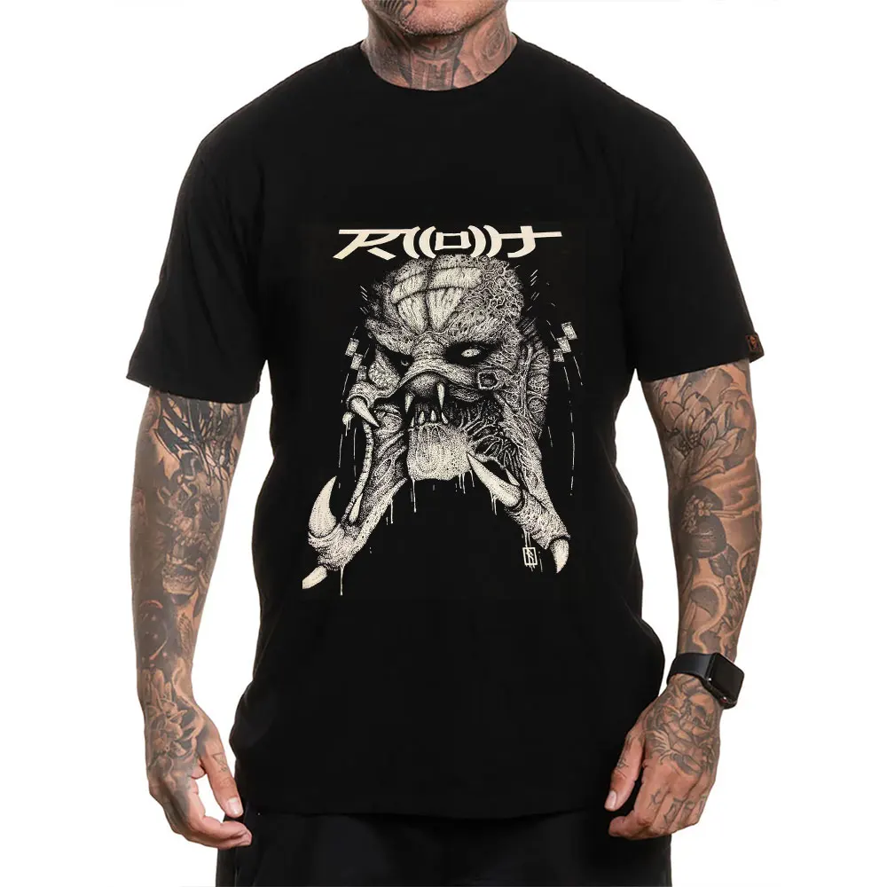 

Men's Japanese Style Retro Aliens Sic-Fi Gift T shirt Predator Hunter Graphic clothes Yautja Warrior printed Tee All size Tops