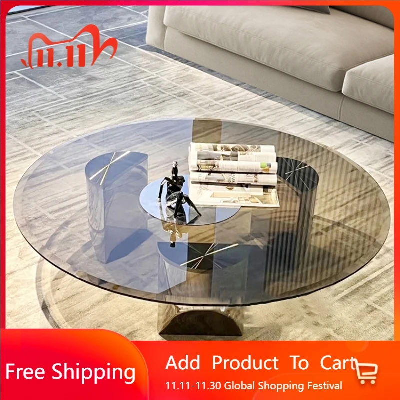 

Glass Center Coffee Table Modern Aesthetic Minimalist Transparent Coffee Table Computer Unique Couchtisch Lounge Suite Furniture