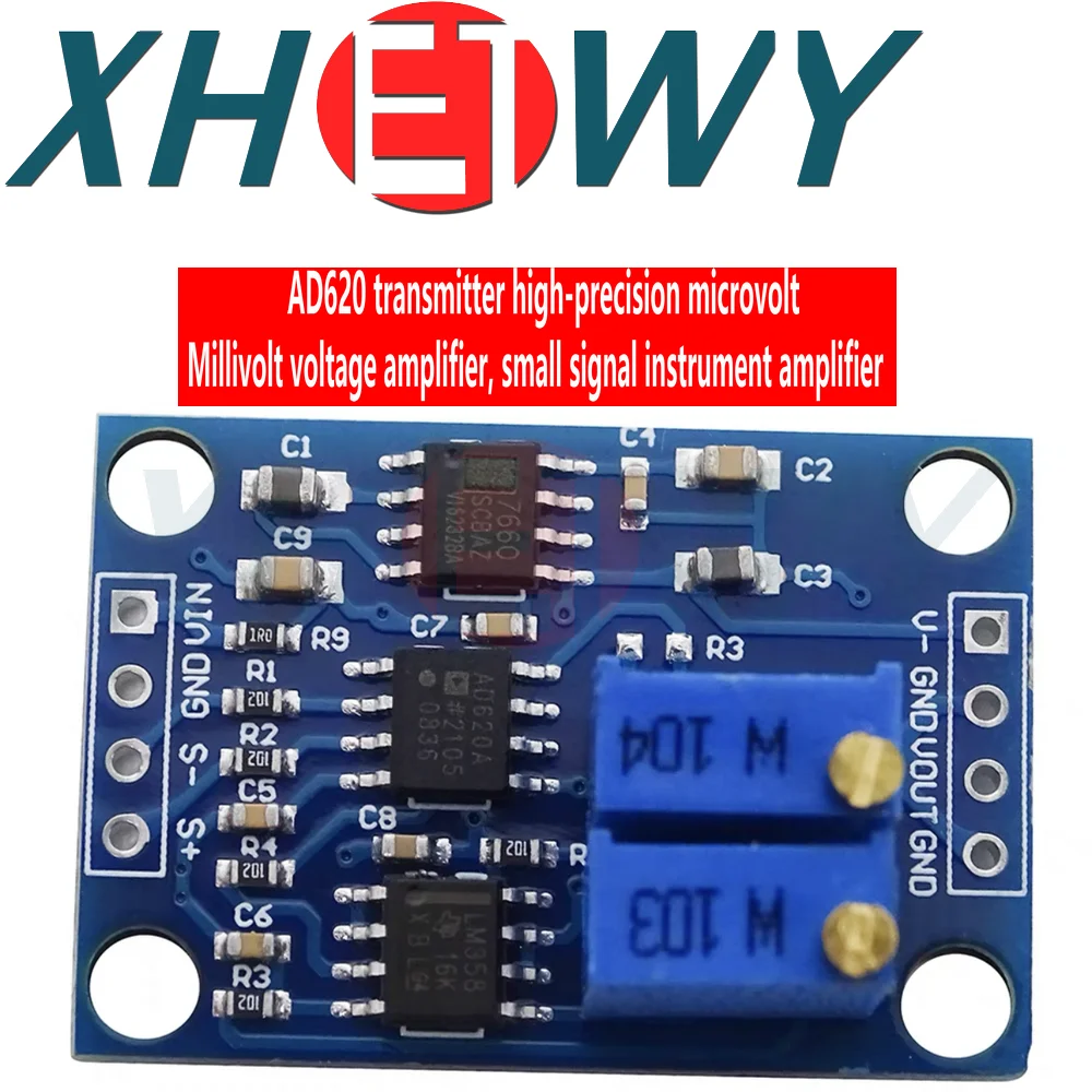 AD620 Transmitter High Precision Microvolt/Millivolt Voltage Amplifier Module Small Signal Instrument Amplifier