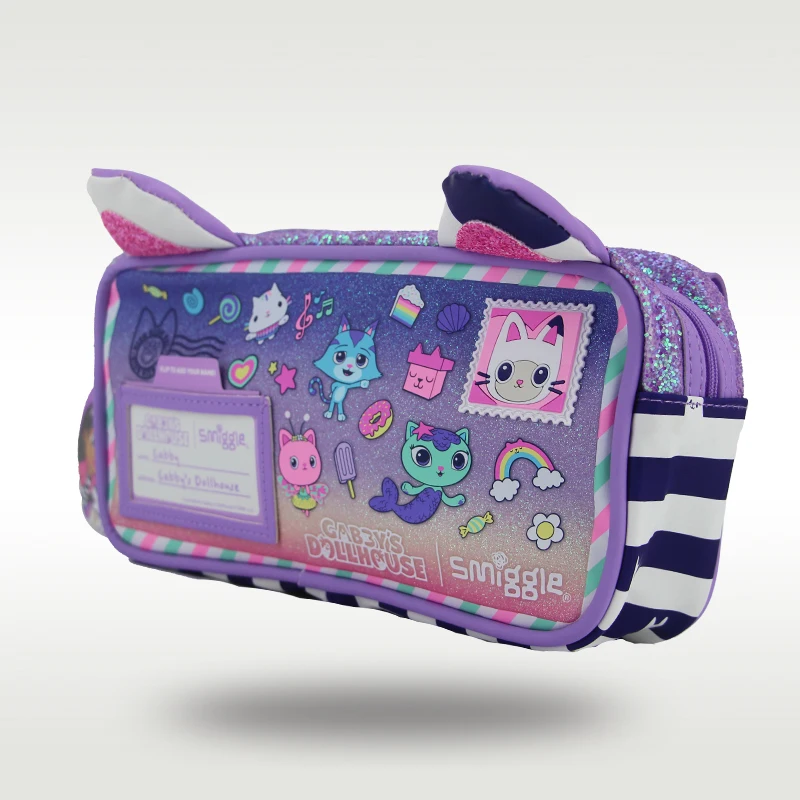 Australia Smiggle original hot-selling pencil case girl cute purple doll large capacity pencil case tote bag