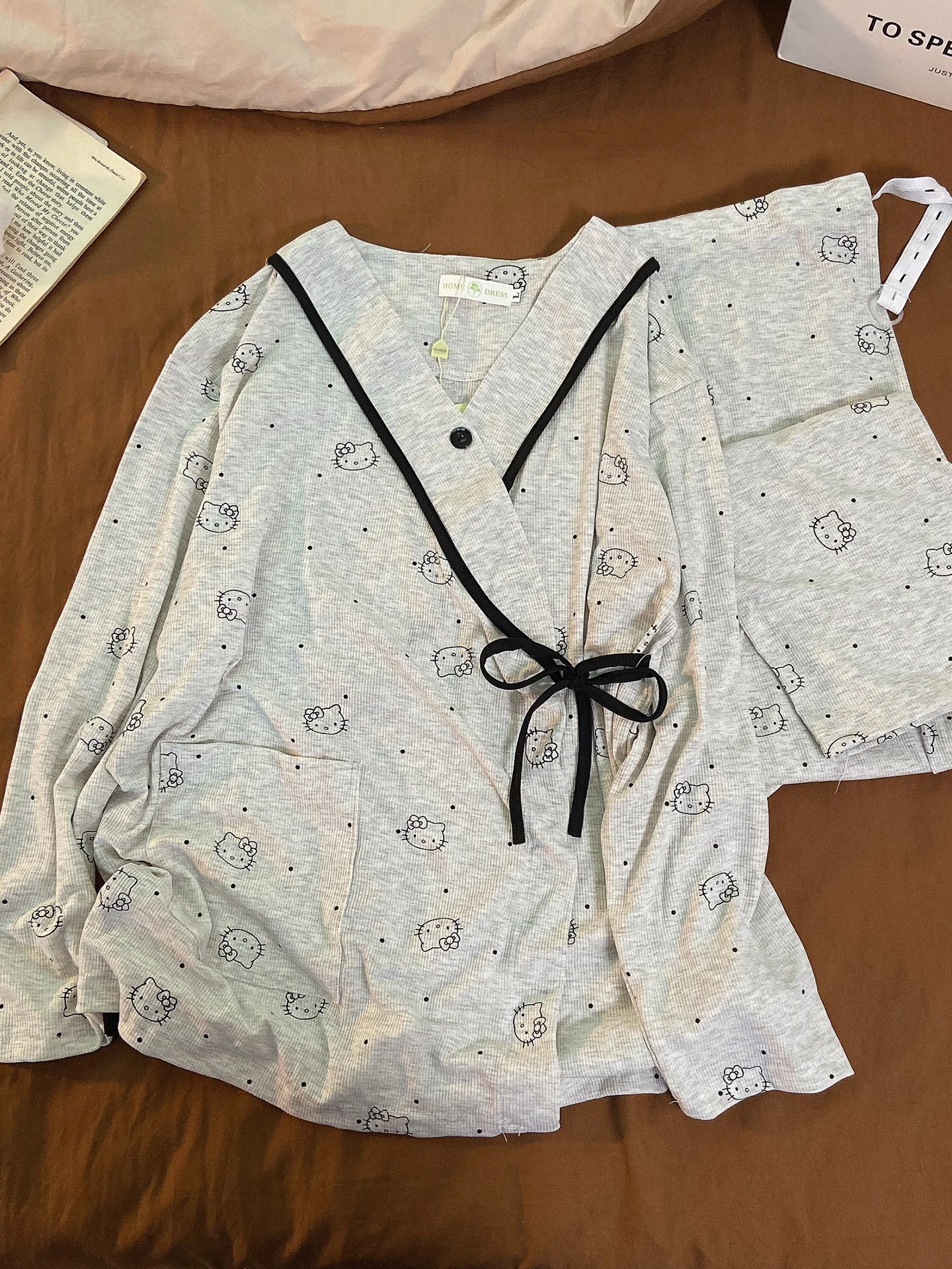 モーダル長袖マタニティパジャマセット薄い夏授乳女性の漫画着物産後ホーム服セット妊婦用