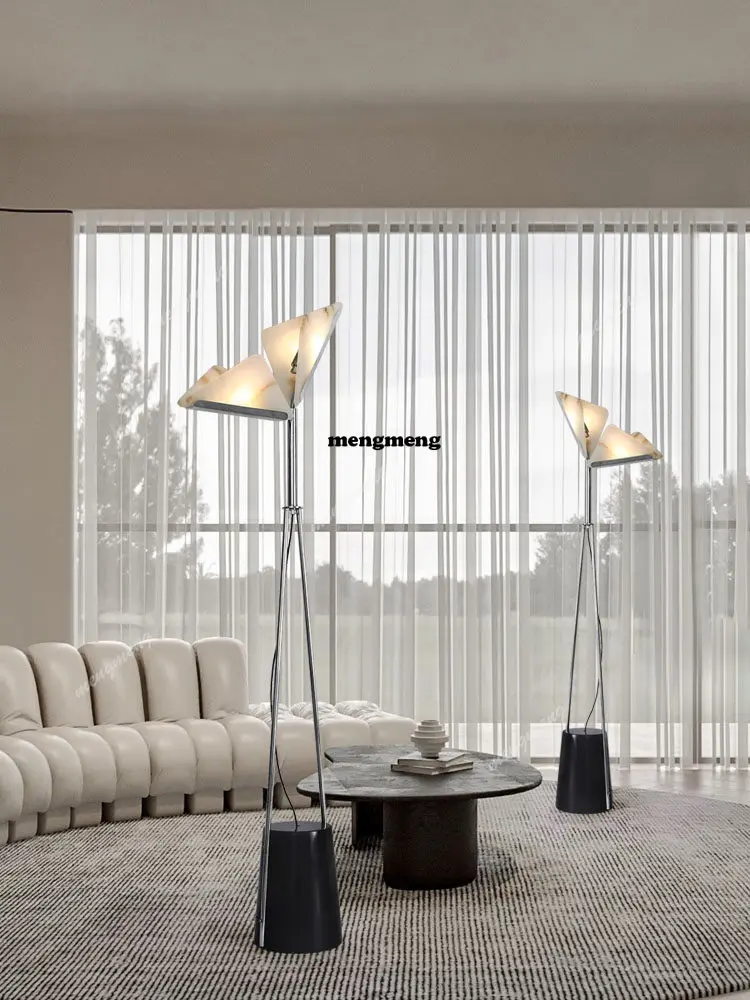 

Butterfly marble luxury sales office model room lobby floor lamp designer living room hotel high-end atmosphere