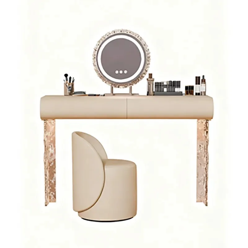 Exquisite Italian Vanity Table Ornate Aesthetic Textured Premium Vanity Table Beautiful Elegant Meuble Chambre Bedroom Furniture