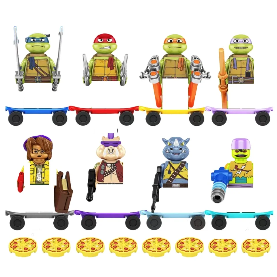 Mini figurines d\'action de film de tortue ninja, briques stabiliser Raph, armes Don, assemblage de blocs de construction MOC, jouets de bricolage