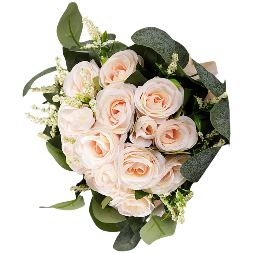 

Artificial Rose Bridal Flowers Elegant Plastic Long Bouquet For Bride Lasting Bridal Bouquets For Bride Home Decor PartyFlowers