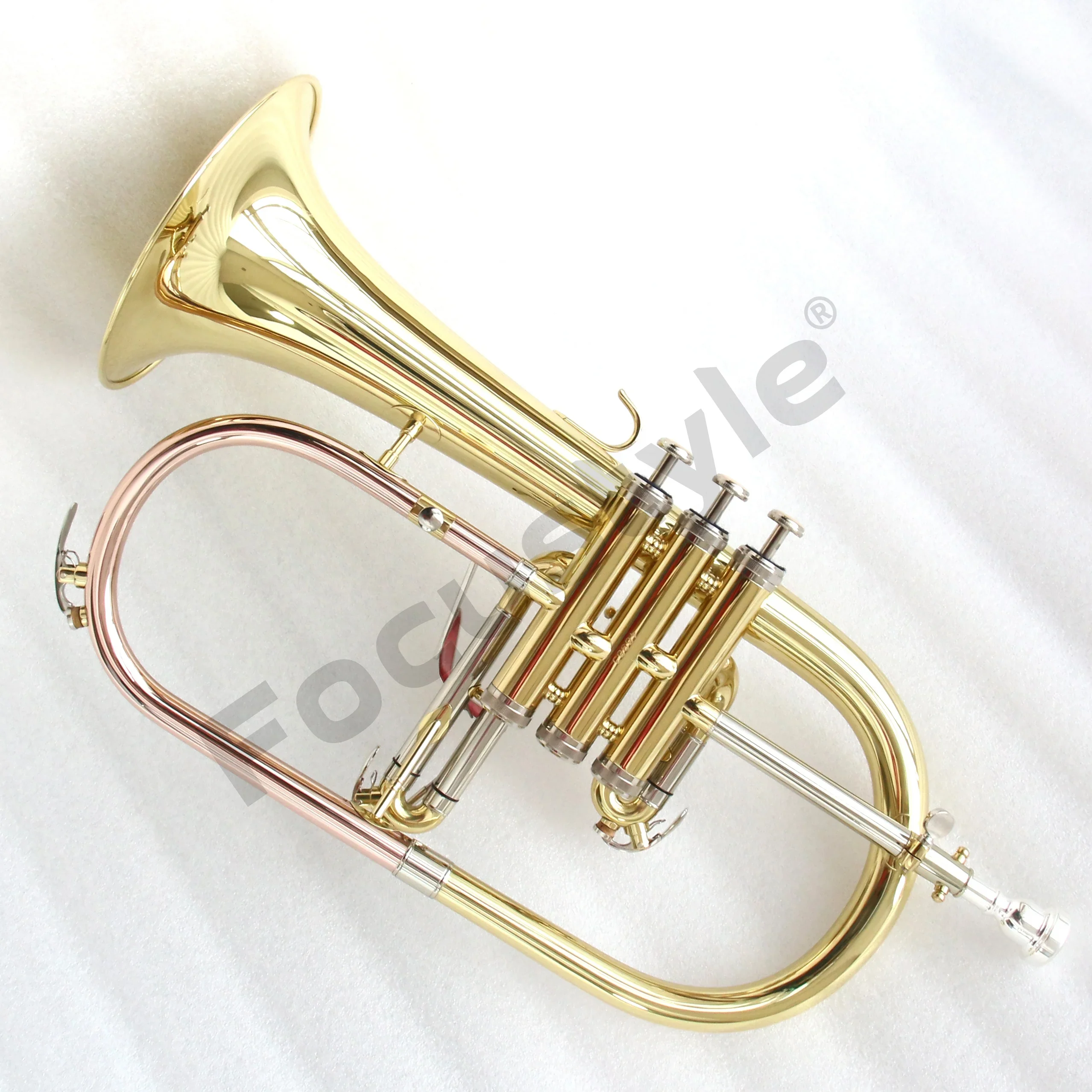 Brass Body Rose Brass Lead Pipe Stainless Steel Valves Gold Lacquered Bb Flugelhorn Cheap Price Good Quality Flugelhorn