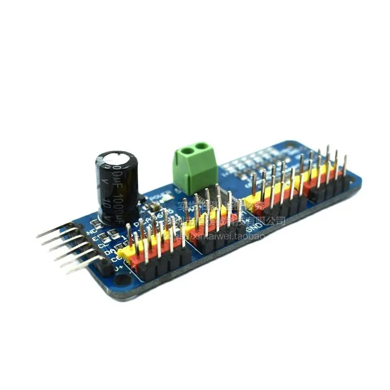 

16-channel PWM steering gear drive board PCA9685 controller robot IIC for MG90S SG90 MG995