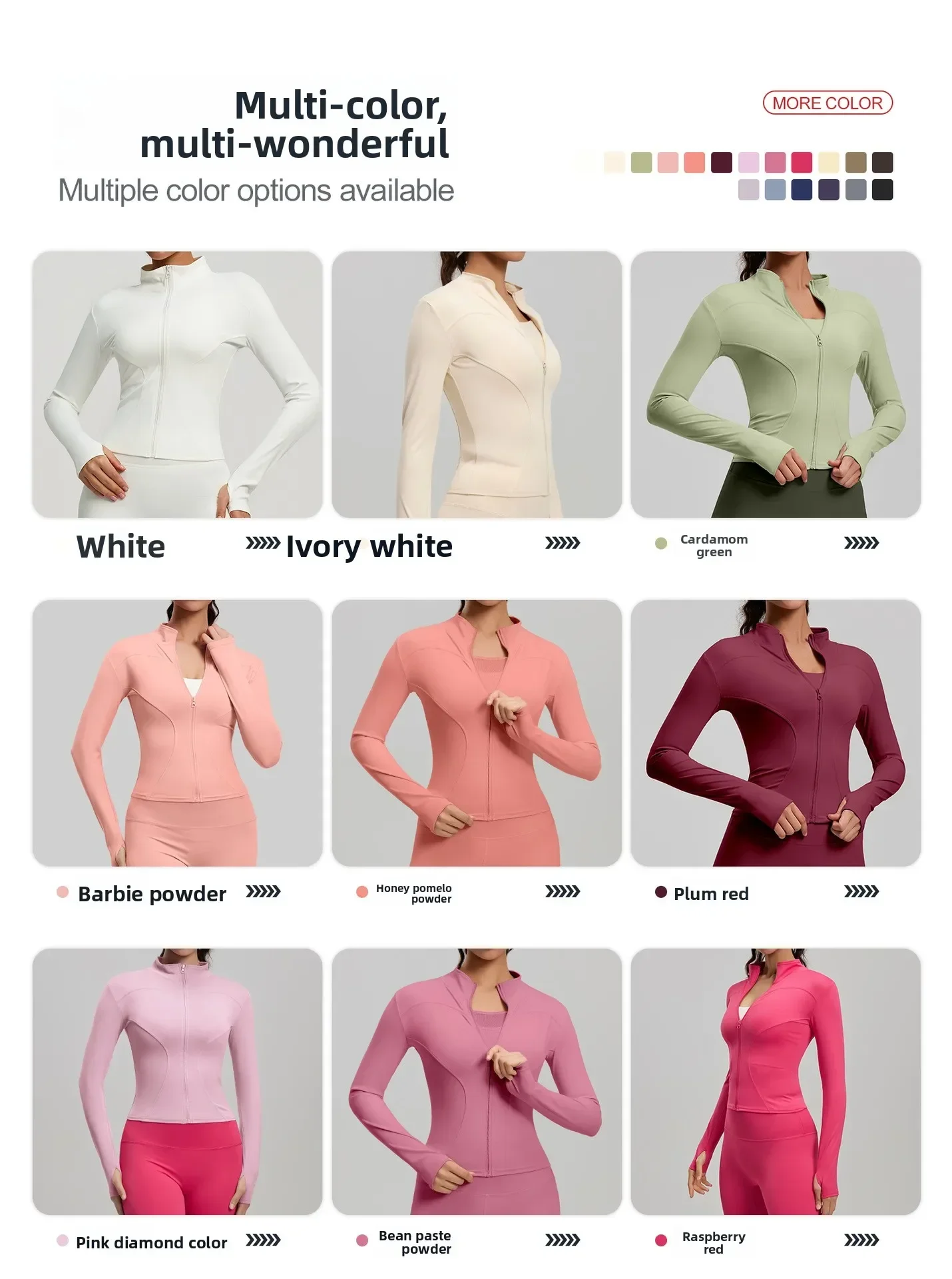 Herbstliche Sport- und Yoga-Jacke für Damen, Stehkragen, Langarmjacke, figurbetontes Trainingsoberteil, Fitness-Oberteil, Rad- und Laufoberteil – Detail 3