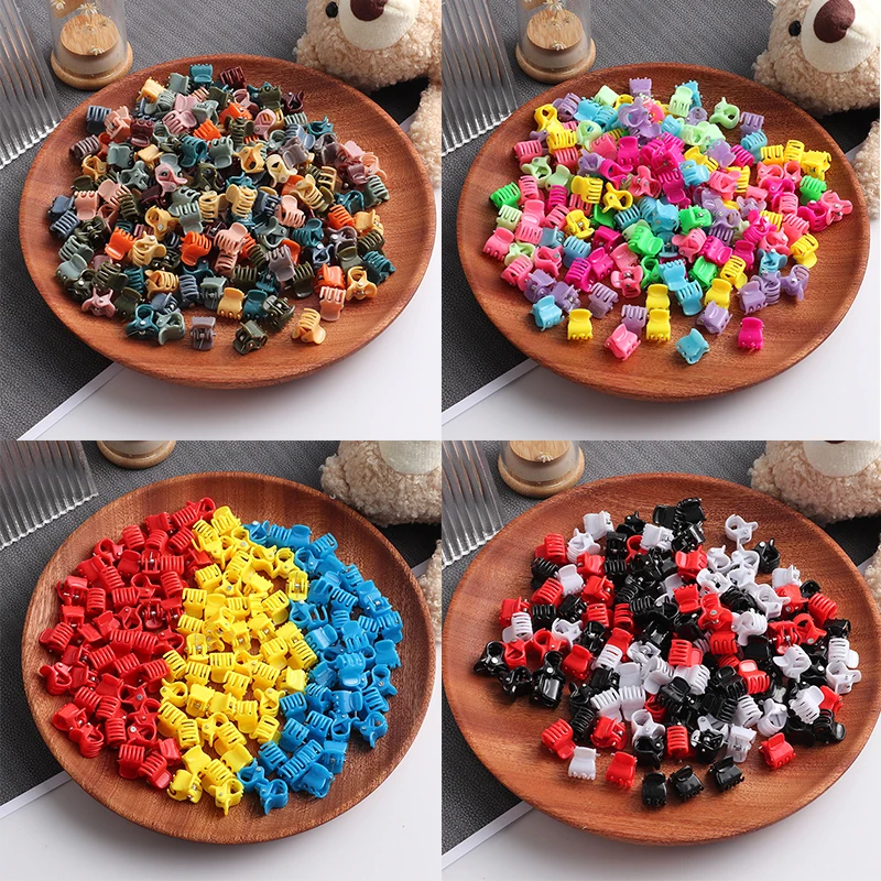 60Pcs Cute Small Hair Claws Girls tough Claw Clip Colorful Plastic Hair Clips Kids Cartoons Headwear Hair Accessories Ornaments