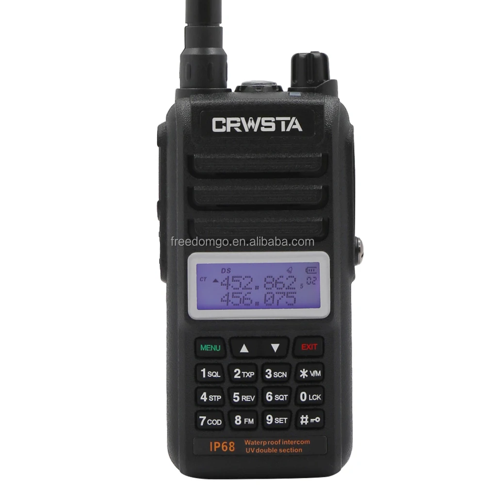 

CRWSTA GX-790 Professional Waterproof Walkie Talkie Dual Band 8 Watts Handheld Wireless Intercom System