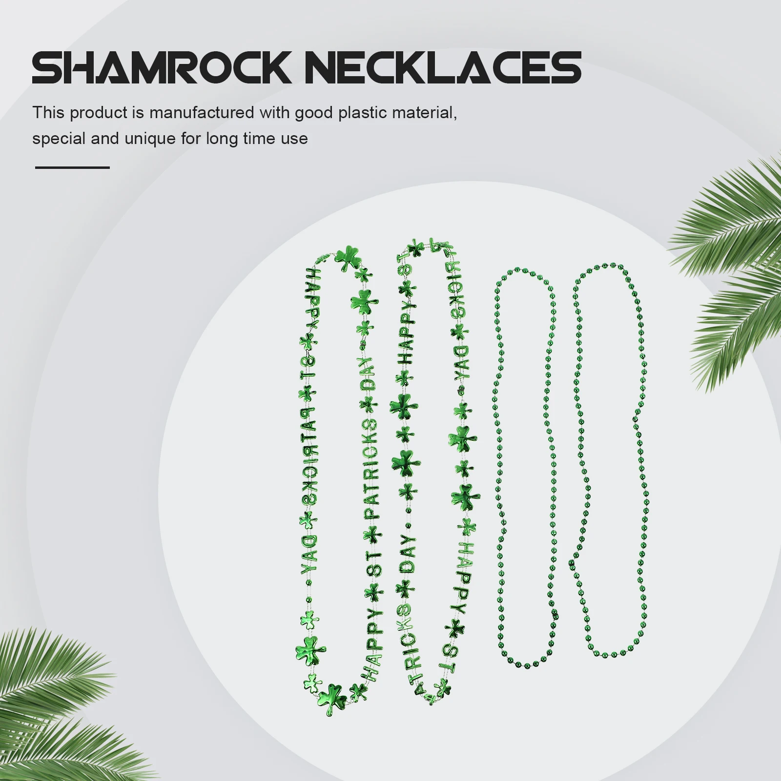 

4 Pcs St Patricks Day Accessories Clover Necklace Party Jewelry Decorate