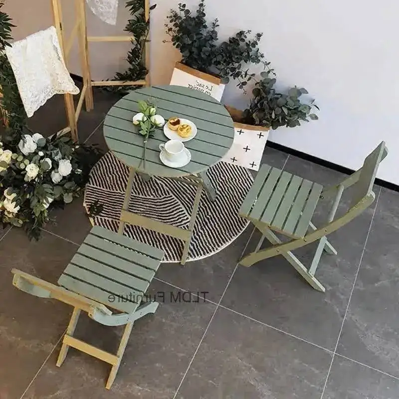 Solid Dining Chairs modern Wood Folding Garden Table and Furniture Portable Outdoor Sets Courtyard Terrace Set Home Study Desk X