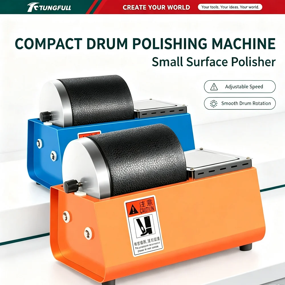 TUNGFULL Rubber Drum Polishing Machine Gold and Silver Jewellery Jade Metal Stationery Grinding Household Small Grinding Roller