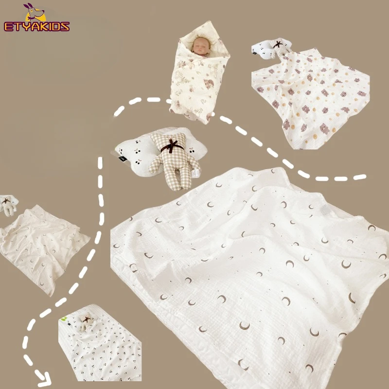 

New Ins Babies Sleeping Blanket Newborn Baby Swaddle Wrap 100% Cotton Baby Swaddling Wrap Sleepsack for 0-6 Months Infant