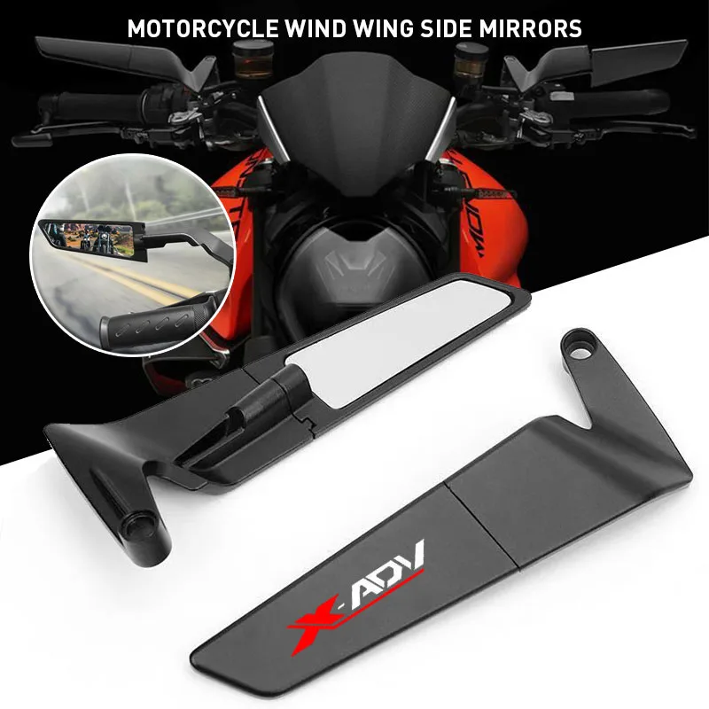 لهوندا X-ADV750 XADV750 XADV 750 ADV 350 ADV 160 دراجة نارية الملحقات ألياف الكربون مرآة الشبح الجنيحات مرايا الرؤية الخلفية