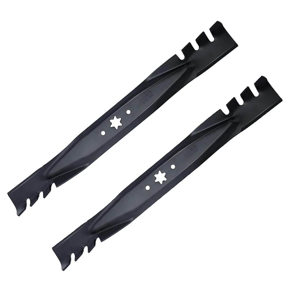1. 2Pcs 942‑04308‑X Toothed 3‑in‑1 Mulching Mower Blades 6‑Point Star Hole For Cub Cadet XT1‑LT42 ZT1 Troy‑Bilt 42