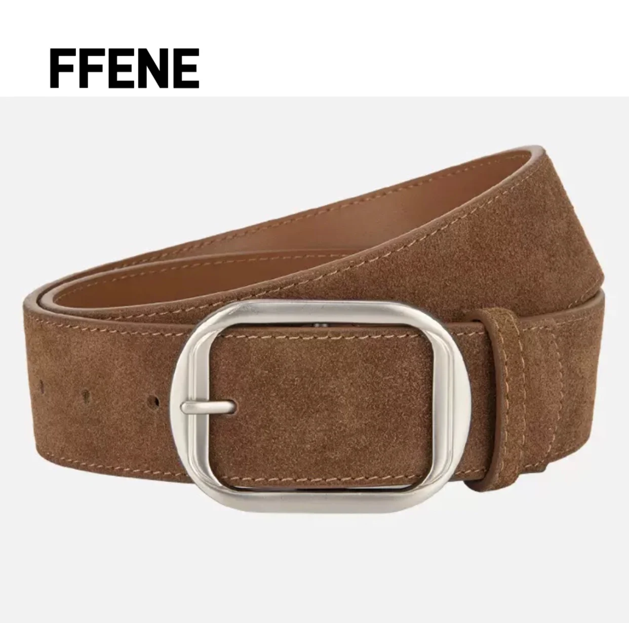 

European and American new style Maillard-style luxurious genuine leather women's belt, simple matte and velvety finish, versatil