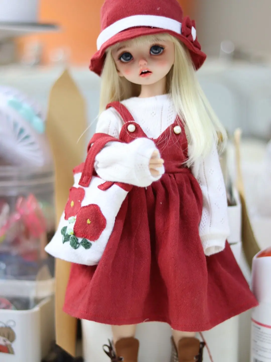 BJD doll clothes for 1/4 1/6 size bjd girl clothes 1/4 1/6 cute doll skirt suit doll accessories (4 points)