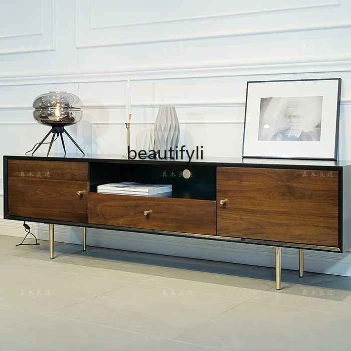 /Nordic Solid Wood Modern Minimalist Living Room Bedroom Drawer TV Audio Video Appliances Shelf