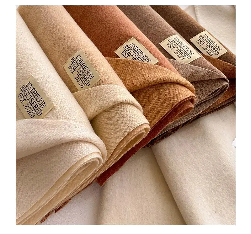 Luxuriöser zweifarbiger Winterschal für Damen, doppelseitiger Kaschmirschal, warme Marken-Foulard-Schals, dicke weiche Bufanda-Schals, Stola. – Detail 12