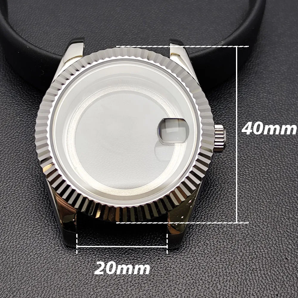 High quality 40mm Case For 8285 Movement Components Stainless Steel Case Sapphire Crystal Glass /20mm Strap Watch Accessories