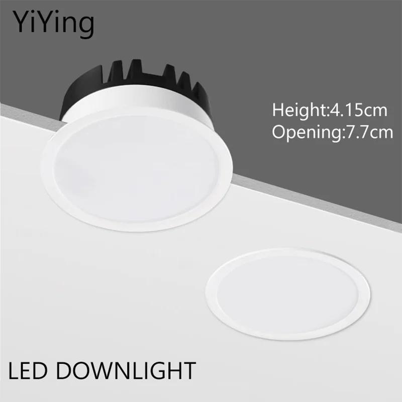 

YiYing Led Downlight Recessed Ultra Thin Down Light Narrow Frame SMD 5W 7W 10W Ceiling Lamp 110V 220V Hole75mm For Kitchen Home