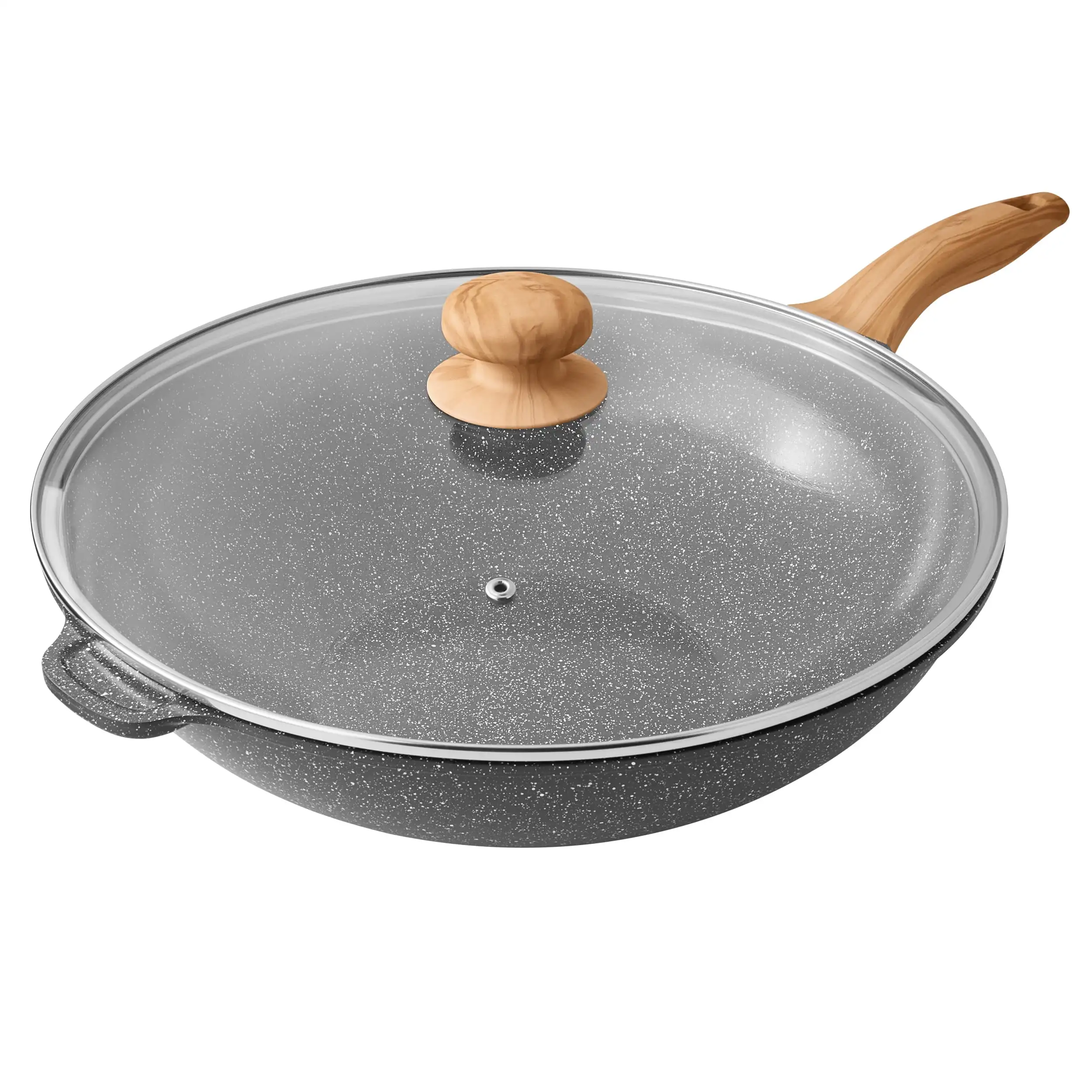 Cast Aluminum 14-Inch Wok, Charcoal Speckle