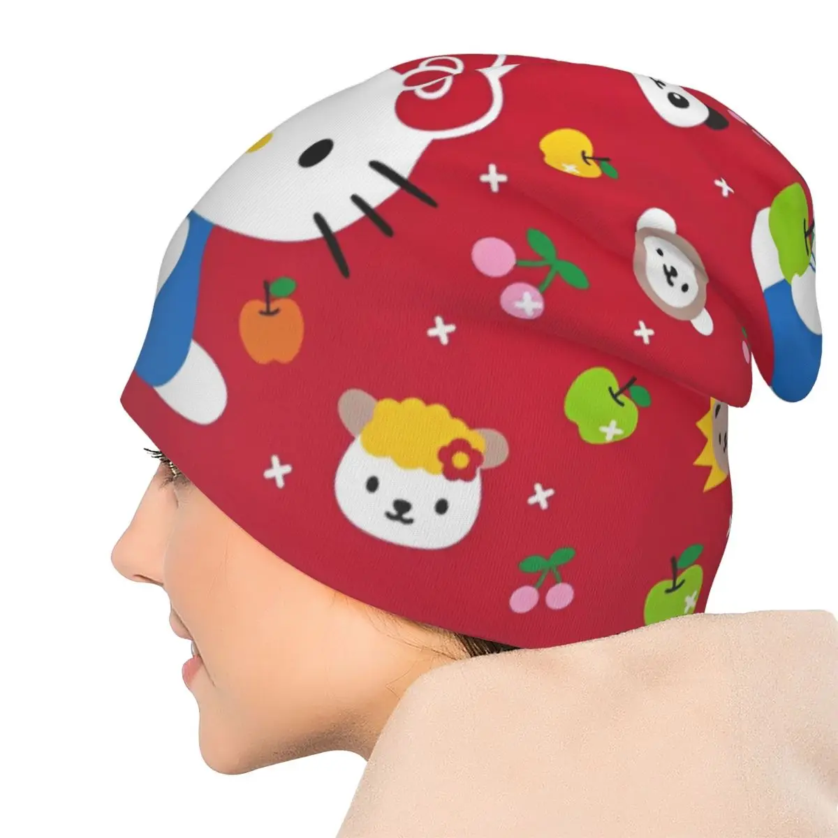 ハローキティ ボンネット帽子 ゴス アウトドア スカリー ビーニー帽子 かわいい漫画 メンズ レディース 夏用 デュアルユース キャップ
