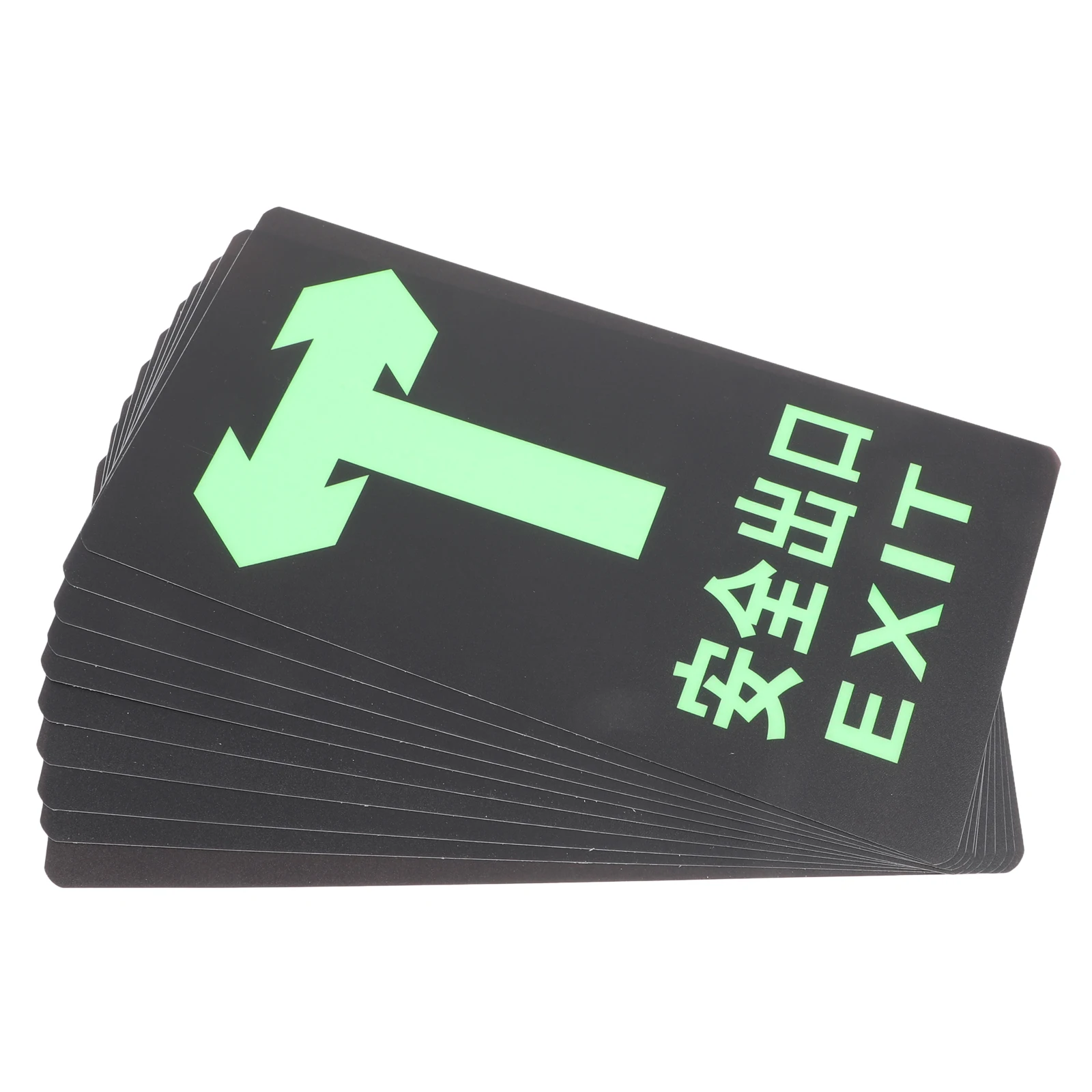 

10 Pcs Safety Sign Warning Signs Exit Sticker Mall Glow in Dark Decals Directional Indicator Stickers Traffic Safety