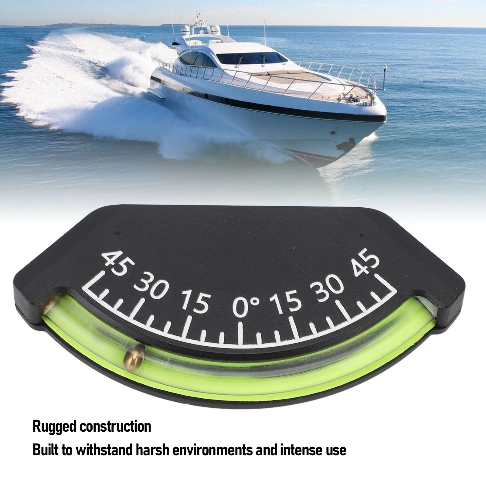 

45 Deg Level Gauge 45 Deg Inclinometer Accurate Measurement Proof Easy Install for Off Road Vehicle Truck RV Trailer Boat