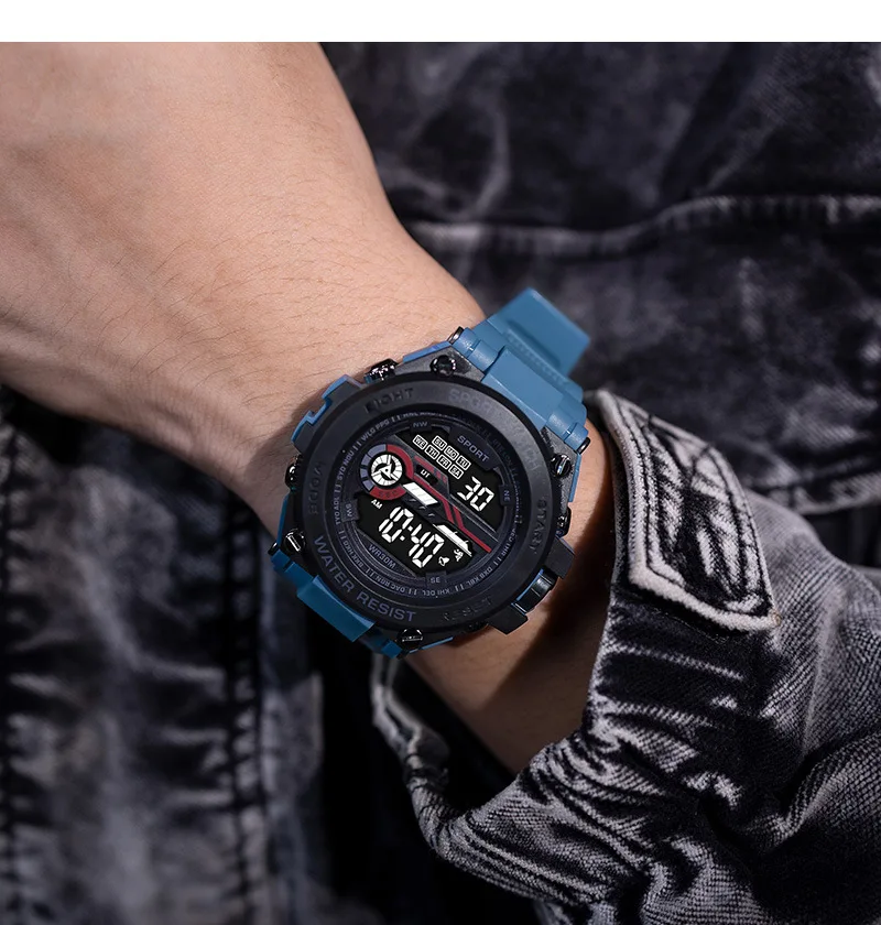 Multifunction Men\'s Sport Watch Outdoor Waterproof  Big Dial LED Digital Watch Date Week Alarm Military Electronic Watch for man