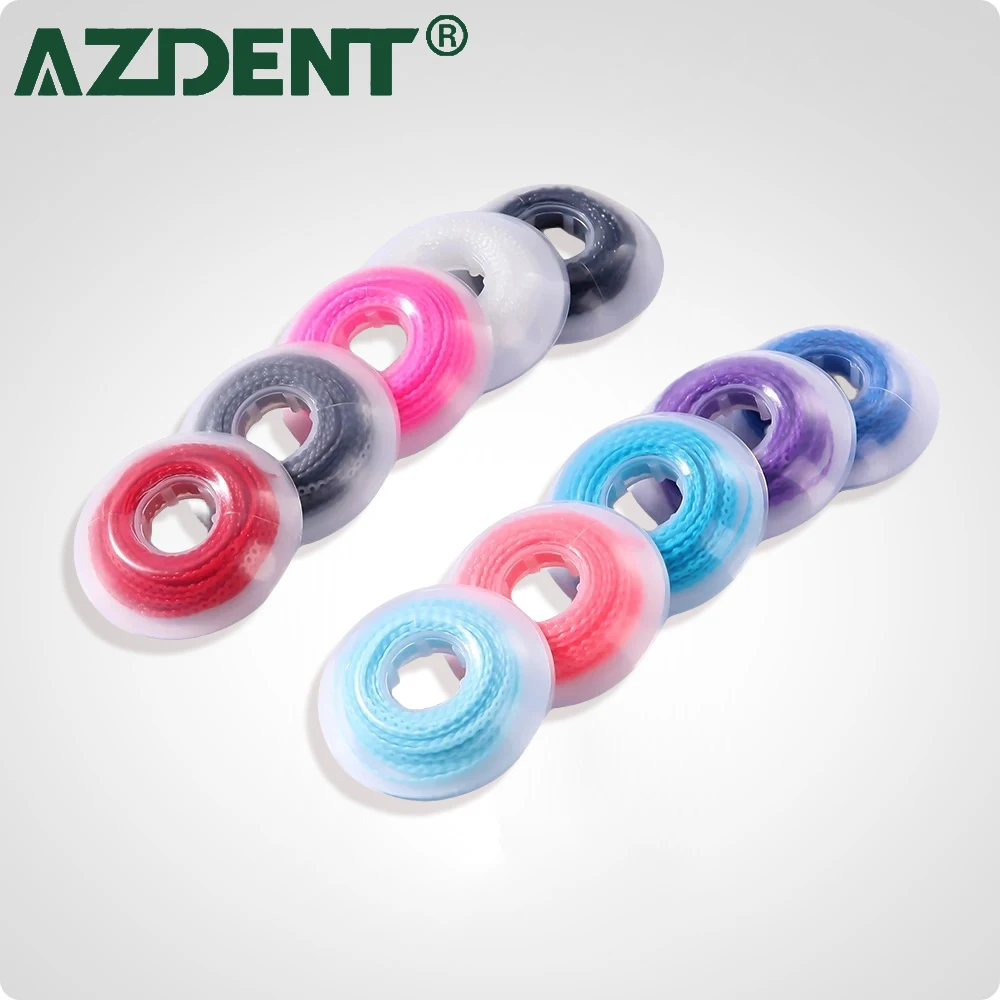 AZDENT-Cadeia Elástica Ortodôntica Dentária, Colorida Usada para Ligadura e Retração Anterior, 10 Rolls por Pacote