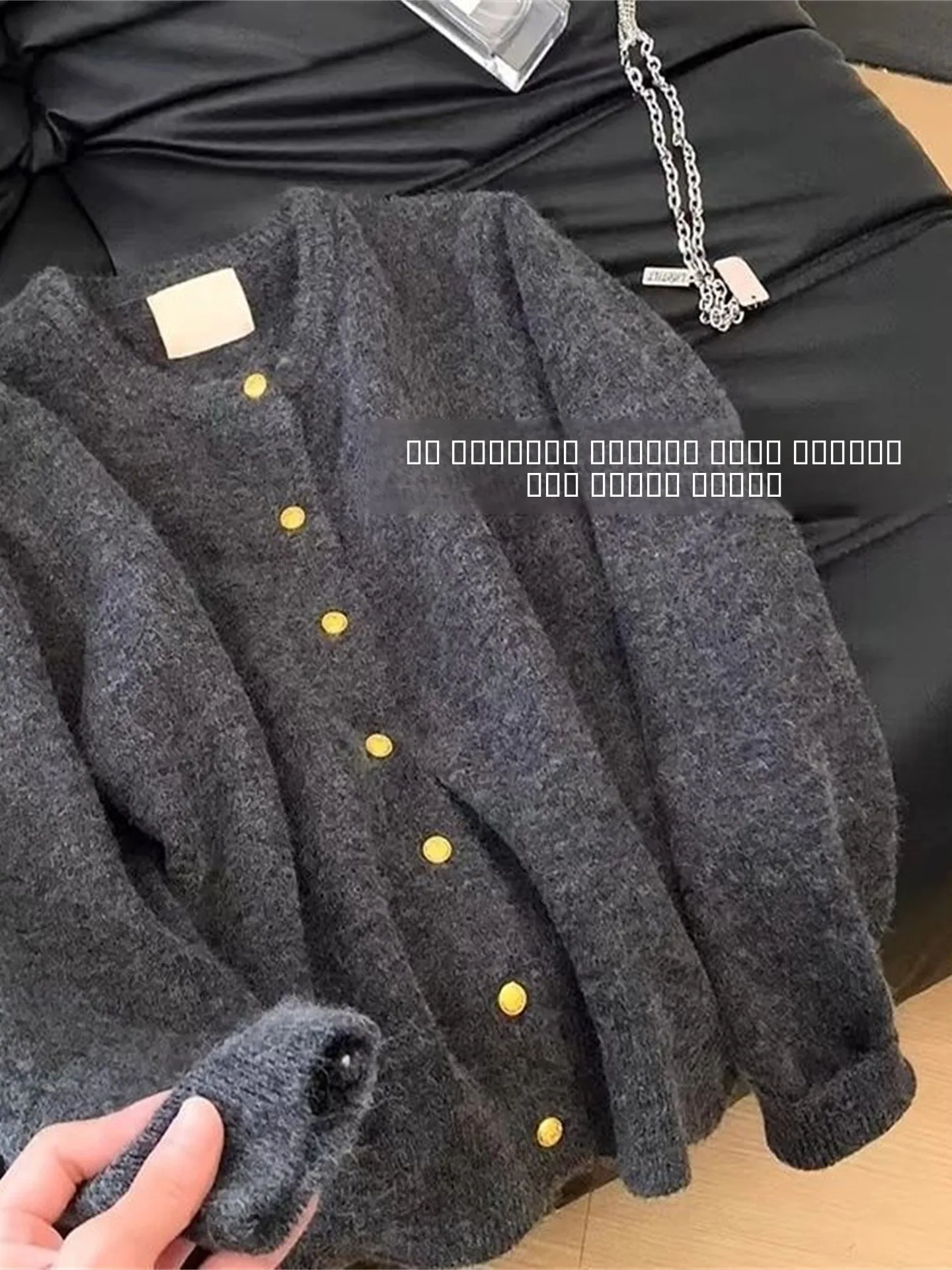 

Вязаный кардиган Ele ey для женщин: осенне-зимняя модная универсальная кофта свободного кроя с круглым вырезом и высокой талией