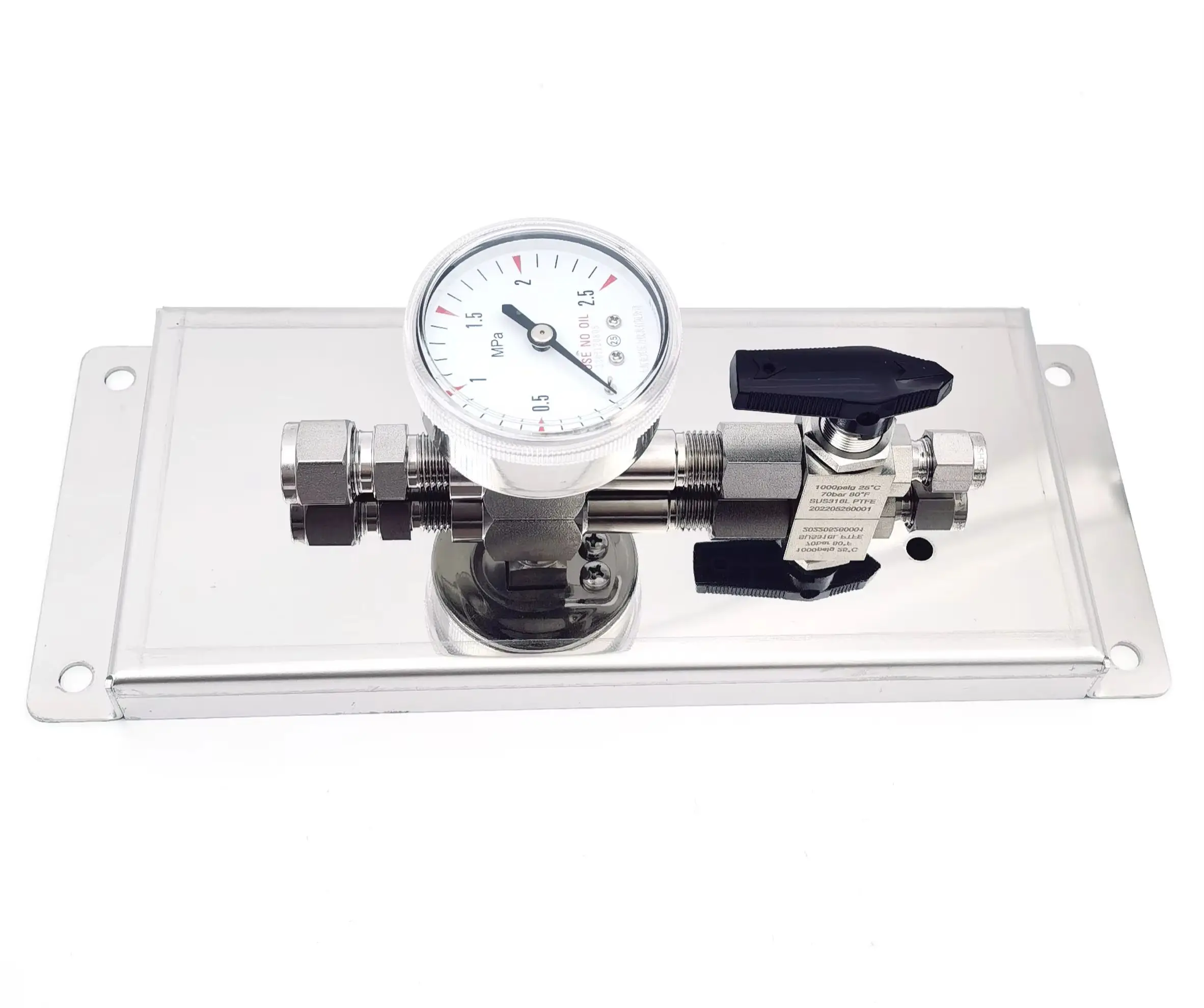 

Switch panel stainless steel axial pressure gauge control panel diaphragm valve