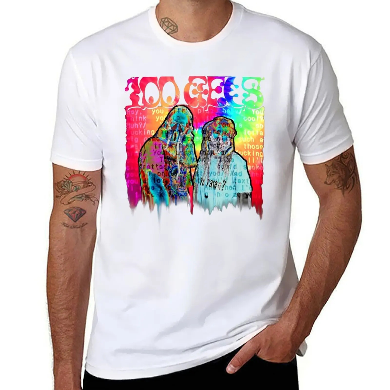 

All 100 gecs of The Rainbow Slim Fit T-Shirt cotton t shirts high quality black cotton t-shirt plain for man package T-Shirt