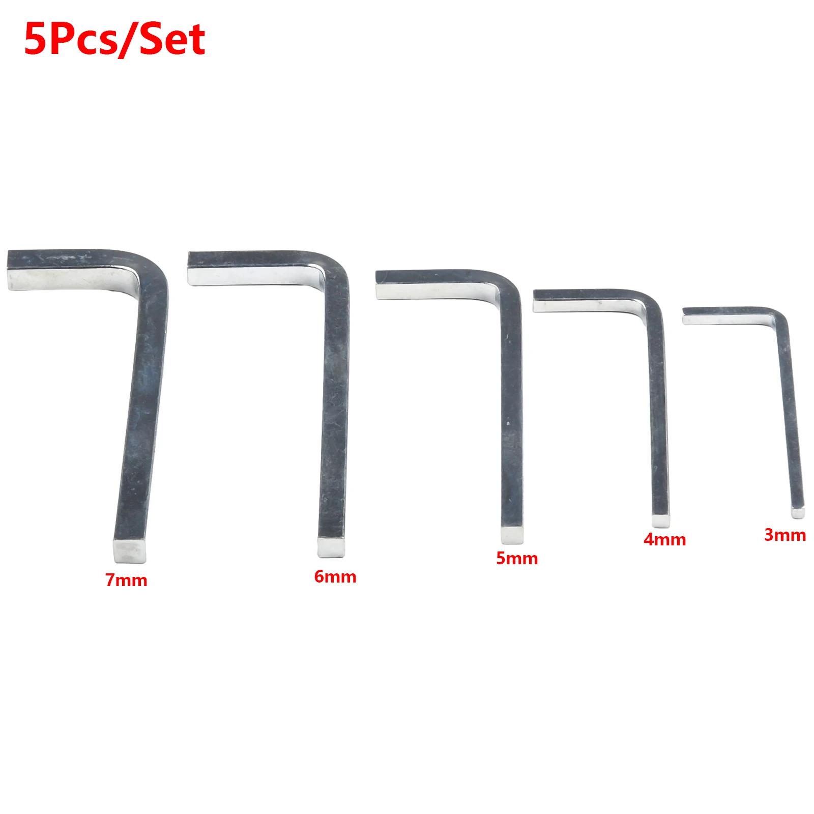 5Pcs L-Shape Square Head Wrench Square Key 4Point Wrench Screwdriver Set 3-7mm For Tightening Screws Portable Repair Hand Tools