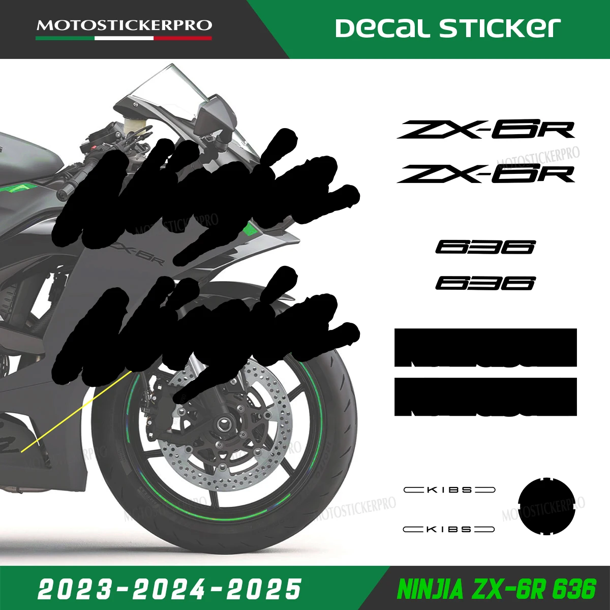 

Ninja 6R 2024 moto Sticker Decal for Kawasaki ZX-6R 636 ZX6R 2023-2024-2025 motorcycle full fairing sticker Ninja logo sticker