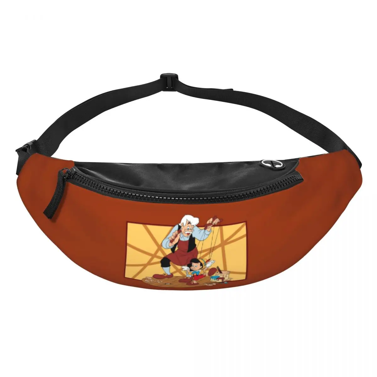 

Custom Cartoon P-Pinocchio Fanny Pack Men Women Crossbody Waist Bag for Traveling Phone Money Pouch