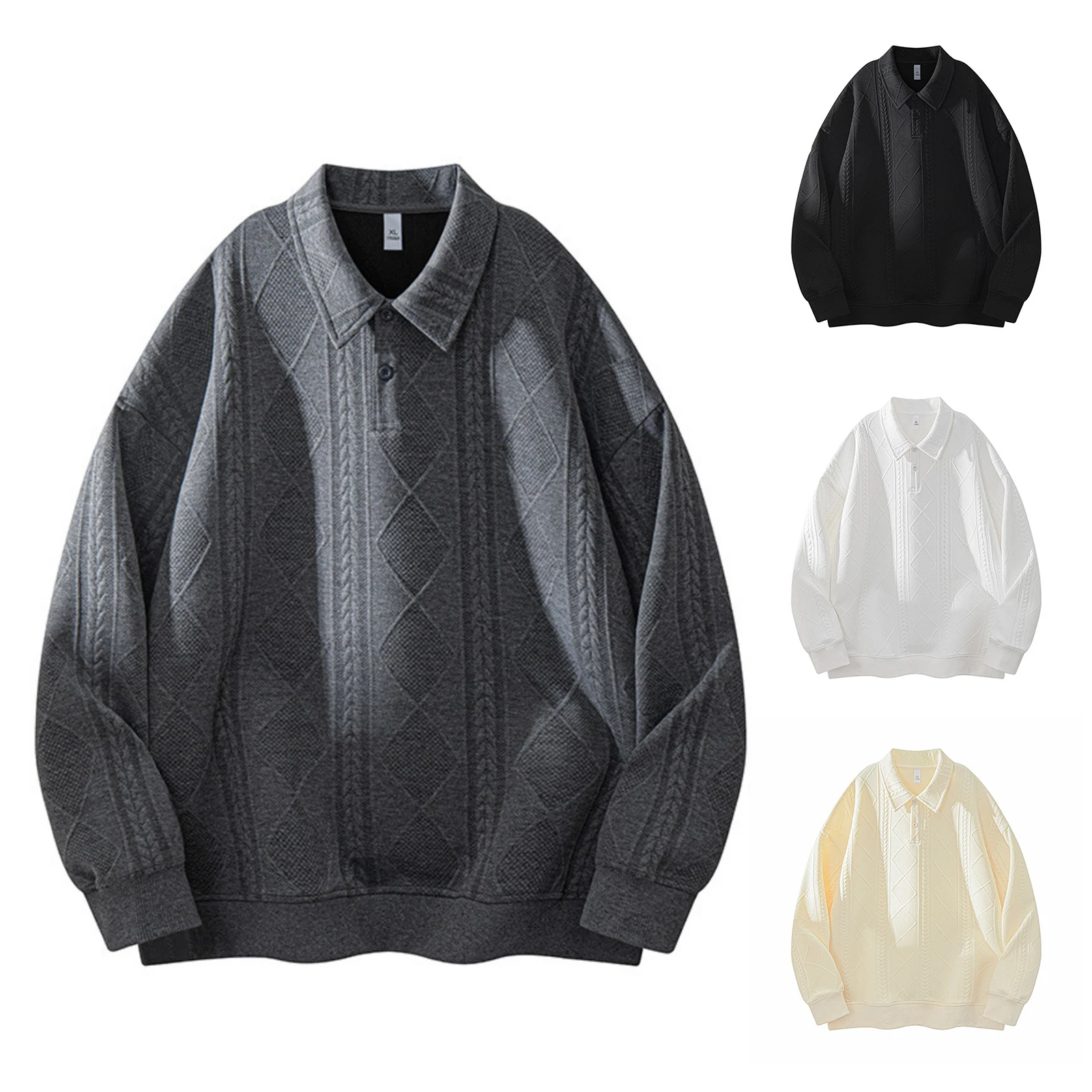 

Лидер продаж, мужской пуловер в полоску с лацканами и воротником, минималистичный однотонный повседневный мужской топ, модные повседневные топы для отдыха