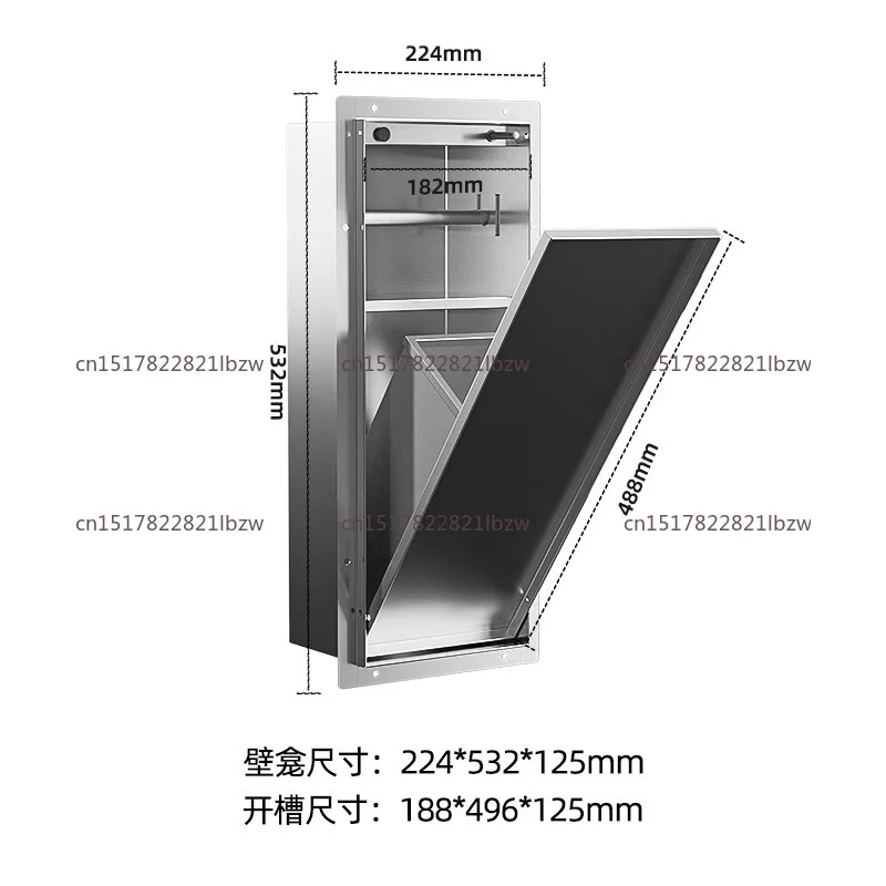 Suitable for Toilets! Hidden Stainless Steel Niche Toilet Shelf & Embedded Trash Can