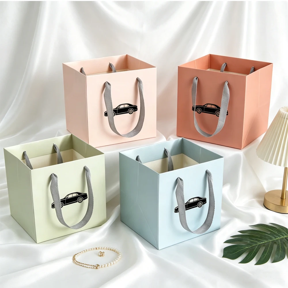 

Kraft Paper Jewelry Bag 50pcs Custom Logo 10x6x10cm Dot Bags Child Party Birthday Gift Flower Jewelry Packing Treat Bag Supplies