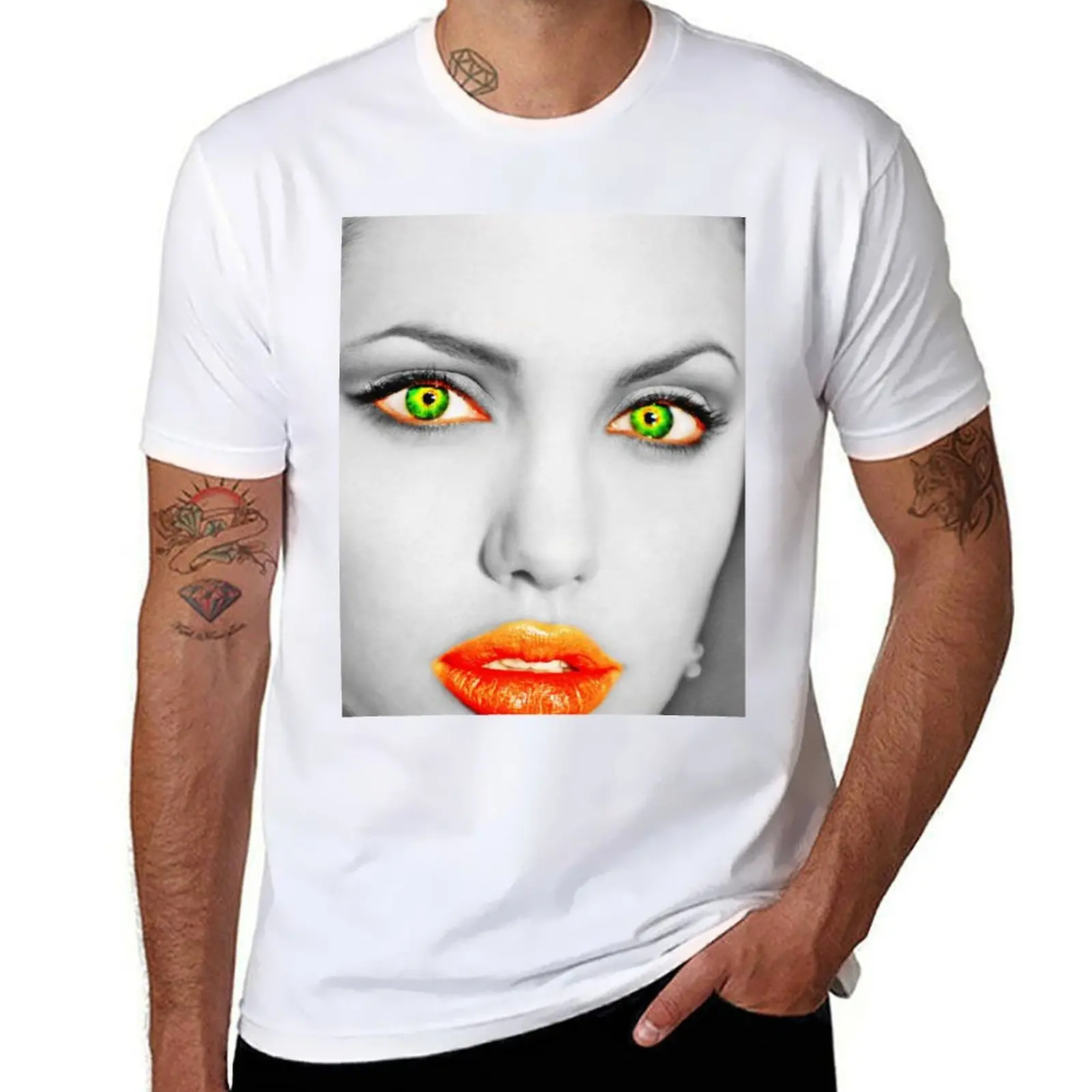 

Angelina Jolie T-Shirt t shirt men 100% cotton luxury brand t shirts for man graphic funny T-Shirt
